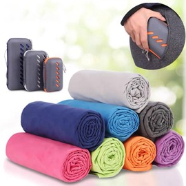 Microfiber Camping Towel With EVA Case, Super Absorbent And Quick-Drying Beach Towel, Portable Travel Microfiber Towel for Walking, Cycling, Running, Swimming, Yoga, Beach, Gym (Rose, 36"x71")