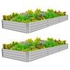 Land Guard 12×4×1ft Galvanized Raised Garden Bed Kit for Vegetables