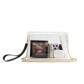 COZYOFFI Clear Bag Stadium Approved: Suit for Quick Security Check - Small Transparent Purse for Women, C05-gold 3