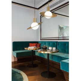 Wall lamp E27 Light Source Iron Glass Simple Chandelier Chandelier, Hanging lamp European Chandelier Spherical Gold Single Head Lighting Fixture Chandelier lamp