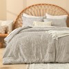 Litanika King Size Comforter Set Oatmeal, 3 Piece Boho Tufted
