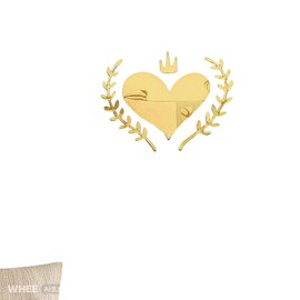 Heart Leaves DIY Acrylic Toilet Cover Sticker Decals,Flower Leaf Bird Waterproof Toilet Lid Tank Seat Decals Cistern Self-Adhesive Bathroom Wall Sticker(Golden)