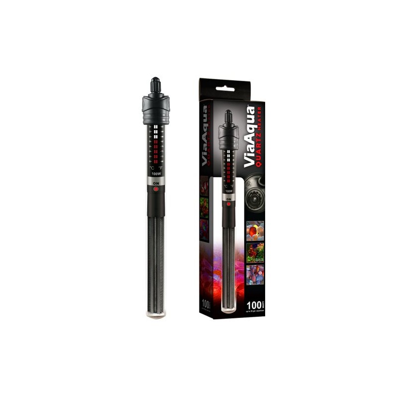 ViaAqua 100-Watt Quartz Glass Submersible Heater with Built-In Thermostat