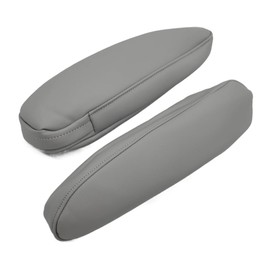 DSkoiph Front Seat Armrest Cover Leather Synthetic 1 Pair Compatible with Toyota Sienna 2011 2012 2013 2014 2015 2016 2017 Gray Leather Part Only