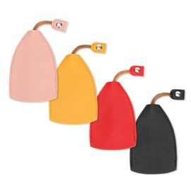 HYSSBR 4Pcs Cute Pull Out Key Sleeve Anti-wear Car Key Storage Case PU Leather Key Wallets Durable Lovely Pull Type Key Bag for Men Women