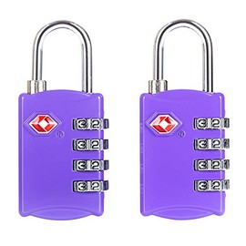 Candado para maleta Morado aprobado por la TSA (2 piezas) / Set de dos candados para viajar/ crea tu propia combinación, perfecto para lockers del gimnasio, escuelas, maletines, equipaje, caja de herramientas y más!