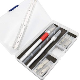 Art Carving Craft Knife,Cutting Tools Crafts,Including 2 Sizes Knife,Steel Ruler and 40PCS Precision Carving Blades for Cutting and Trimming Paper Plastic Cloth Wood Carving/Scrapbooking/Car Model