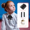 Luckyvestir Bow Ties for Women, Black Clip on Ties Bow