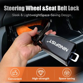 Steering Wheel Lock Anti-Theft Device, Heavy Duty Car Security Vehicle Lock with Keys, Universal Fit Adjustable Bright Orange Black for Cars Trucks SUVs(Orange)