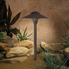 Kichler 15410AZT Path & Spread 1-Light 12V, Textured Architectural Bronze