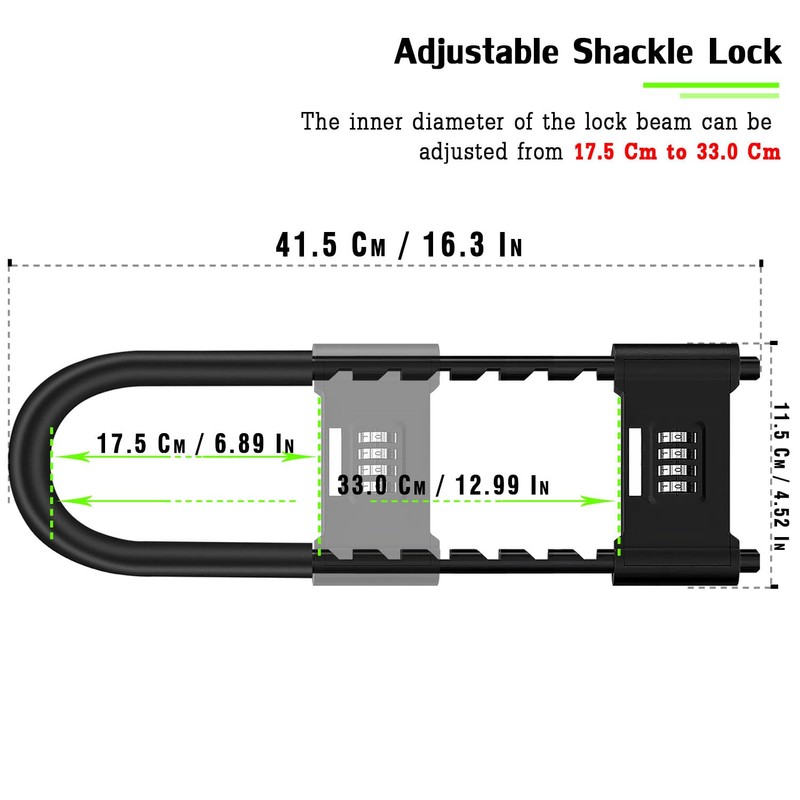 4 Digit Combination Padlock,Heavy Duty Anti Theft U-Shape Security Code