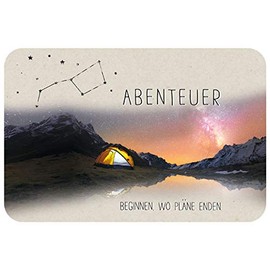 KE - A5 Greeting Card Set with Recycled Envelope, Colour Printed Back, Adventure - Inspirational Saying Card for Special Occasions