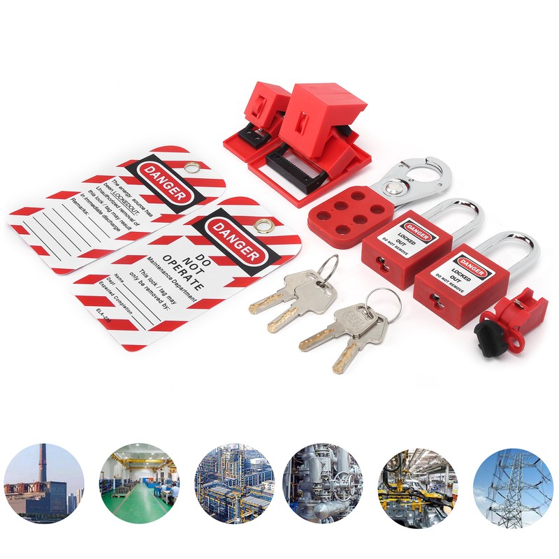 Safety Lockout Tagout Kit Lockset Fitting Tools Multifunctional Portable with