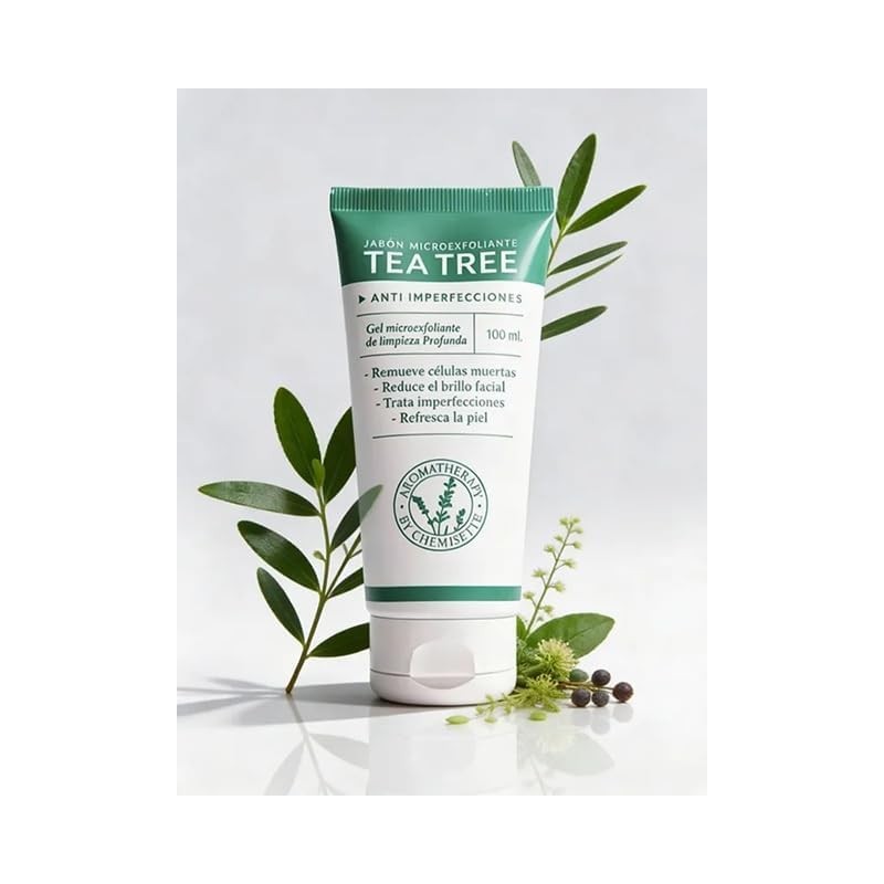 Exfoliante Facial Tea Tree, Limpieza Profunda, con Aceite Esencial de