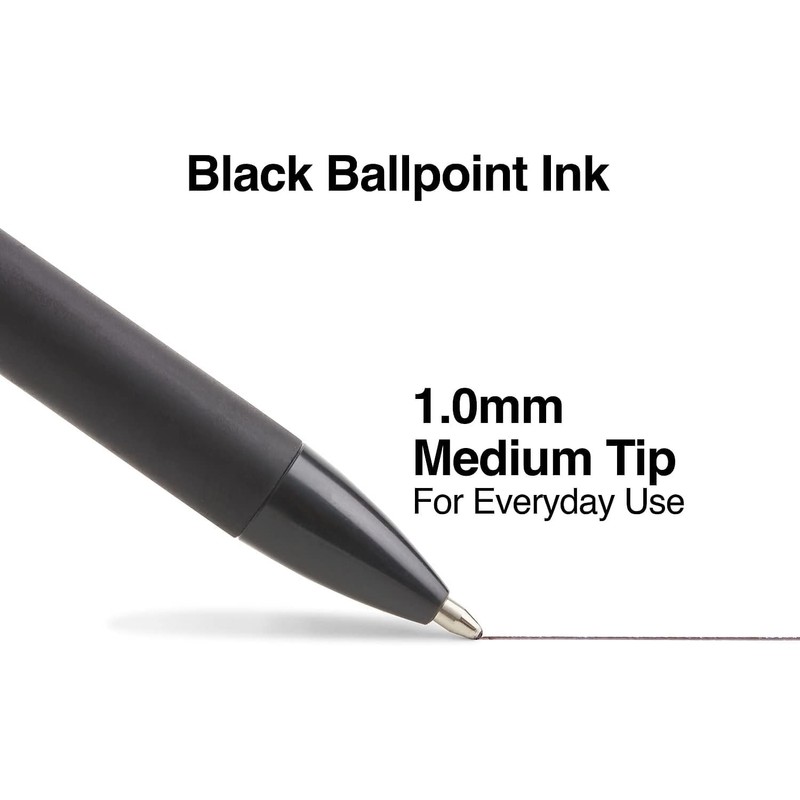 TRU RED TR59161 Ballpoint Gripped Retractable Pen, Medium Point, 1.0mm,