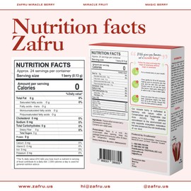zafru Miracle Berry - Miracle Fruit - Freeze-Dried Flavor-Changing Berry - 100% Natural, Preservative-Free, Sugar-Free, Gluten-Free - 8g (24 Berries)