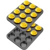 CHEFMADE 12 Cups Muffin Pan Set, 2 Packs Bakeware Non-Stick