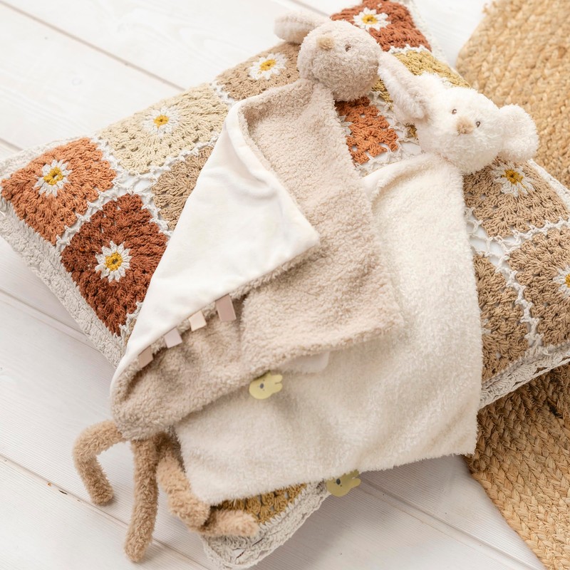 Nattou Teddy - DouDou Maxi Bunny Comforter, Soft Cuddly, Baby