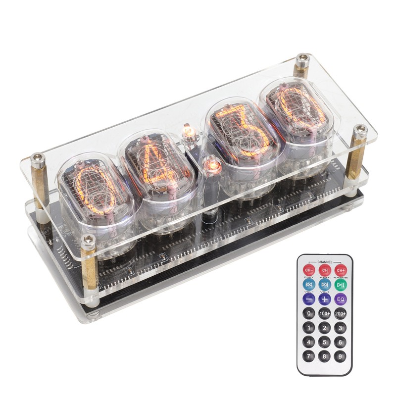 IN12 Glow Tube Clock with Remote Controller Electronic Digital Tube