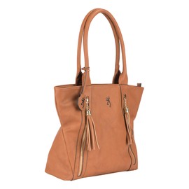 Browning Women's Concealed Carry Alexandria Purse, Premium Holstered Handbag With Safety Locking Option, Brown