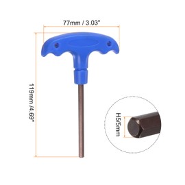 QUARKZMAN H5 T-Handle Hexagonal Key Wrench 5 mm S2 Steel T-Key Inner Hexagon Tensioner Repair Tool