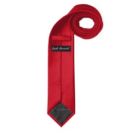 Jacob Alexander Solid Color Men's Tie Hanky and Cufflink Set - Crimson Red
