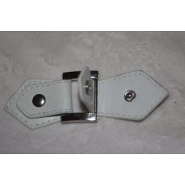 Unbranded Lot 6 white leather silver stud metal BUCKLE faux leather 4" x 1.5""
