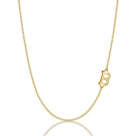 EVER FAITH Letter A Necklace 925 Sterling Silver Simple Sideways Choker Chain Gift for Women Girls, Sterling Silver