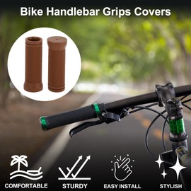 TUCKBOLD Bike Handlebar Grips Covers 90mm Long Lightweight | Bicycle End Grip Protector Brown 1 Pair