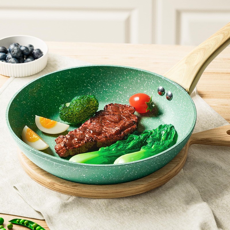 Innerwell Nonstick 9.5 Inch Skillet, Aluminum, Non-Toxic, PTFE & PFOA