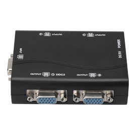VGA Splitter 4 Port, 1080p VGA Splitter Box 1 in 4 Out, VGA Video Splitter 1 PC to 4 Monitors, 1920 x 1440 High Resolution, 40 M Long Distance
