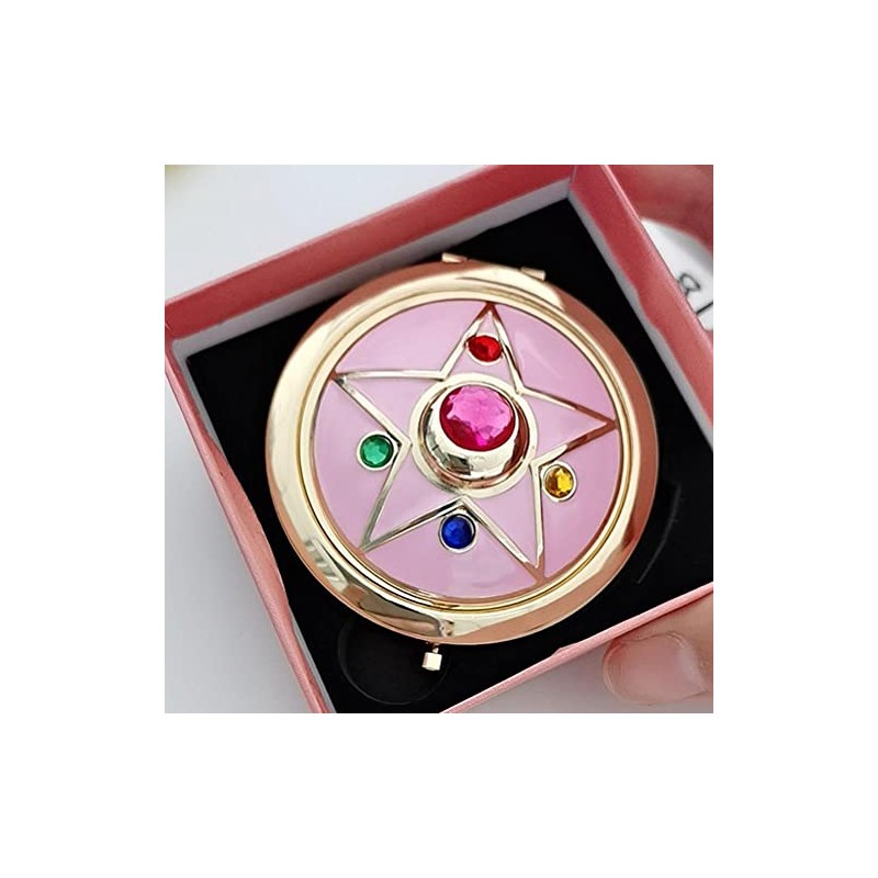 Espejo Abatible de Maquillaje Anime con Estrella de Cristal -