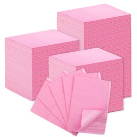 240pcs Disposable Nail Mats Foldable Nail Paper Towels, Table Acrylic Nail Practice Sheet, 3 Ply Waterproof Clean Nail Table Practice Mat for Salon Manicure Tattoo,Nail Art Accessories 13"x18"(Pink)