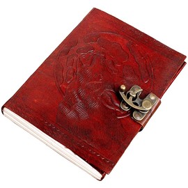 OVERDOSE Wolf Journal Notebook Handmade Leather Journal Travel Diary Writing Journal Organiser Planner Diary Size 5 x 7 Inches 12 x 17 cm