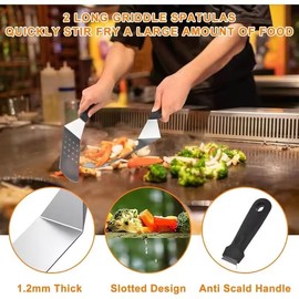 24Pcs Griddle Accessories Kit, Flat Top Grill Accessories Set for, Grilling Accessories with Enlarged Spatula Kit, Scraper