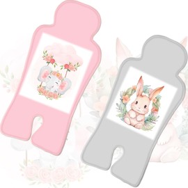 Qunclay 2 Pcs Baby Gel Car Seat Pad Breathable Seat Mat Universal Car Seat Pad for Babies Multifunctional Baby Stroller Seat Liners Baby Cushion Chair(Rabbit, Elephant)