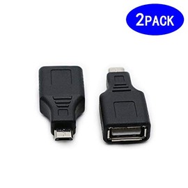 rgzhihuifz 2 Pack USB 2.0 Micro USB Male to Type A Female OTG Adapter Connector Converter Coupler