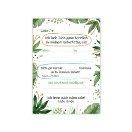 Minkocards 12 Invitation Cards for 6th Children's Birthday Boy Dino Dinosaur Invitations Sixth Boys Birthday Party