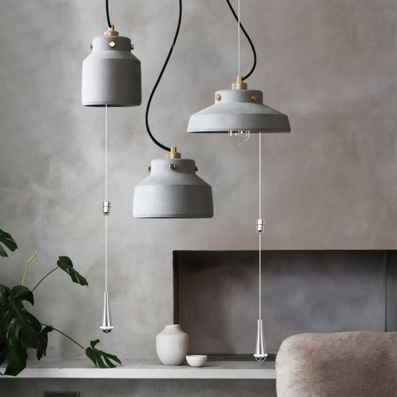 NewZC 2 Pcs Teardrop Light Pull Cord Handle Rubber Chrome