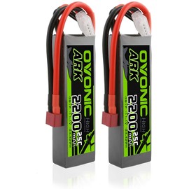 OVONIC 11.1V 2200mAh 3S 25C Lipo Battery with Deans Plug for RC Car Boat Truck Heli Airplane Quadcopter Helicopter Multi-Motor Hobby DIY Parts (2 Packs)