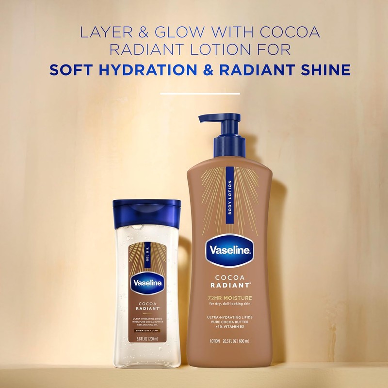 Vaseline Intensive Care Body Gel Oil Cocoa Radiant 6.8 oz,