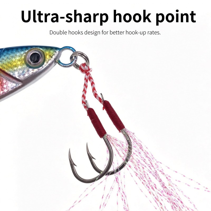 Sinking Fishing Lures, CREOASIS 4pcs 40g/60g/80g Metal Hard Spinner Fish