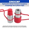 SINOCMP Flat Face Hydraulic Quick Connect Couplers/Couplings with Dust Caps