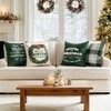MIULEE Christmas Tree Reindeer Wreath Pillow Covers Dark Green Plaid
