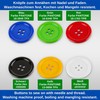 Clothing Buttons, 6 Pieces 4 Hole Diameter 40.6mm Blue Polyester