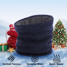 North Bund Tube Scarf Men's Loop Scarf Women's Neckerchief Neck Warmer Neck Tube for Men Windproof Skiing Winter Multifunctional Scarf for Ski Motorcycle Sports Outdoor, Deep blue