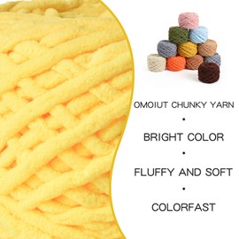 3 Pack Plush Chenille Chunky Yarn 100g (49.2yd) - Fluffy Velvet Yarn Crochet for Blanket Knitting and Crocheting - Baby Yarn for Crocheting Soft - Amigurumi Yarn (Yellow)