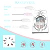 LYMCY Press on Nails, Short Round Petal Flower Fake Nails,