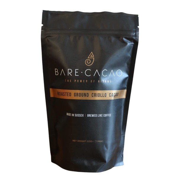 Bare Cacao New Organic Coffee Alternative Drink, Low Calorie, Caffeine and Gluten Free Beverage, Suitable for Vegan and Diabetic, High in Antioxidants, Magnesium, Zinc Iron, Copper and Potassium 225g