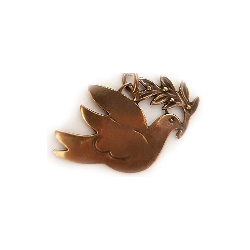 IconsGr Ancient Greek Dove of Peace Keyring with Olive Branch,
